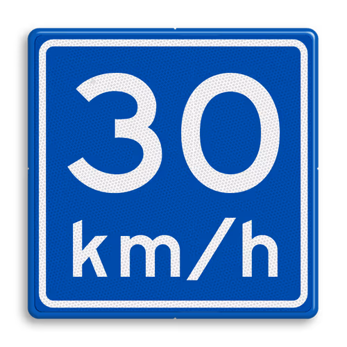Welk bord geeft aan dat je niet harder dat 30 km per uur mag rijden?