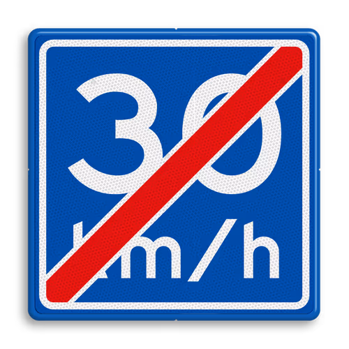 Welk bord geeft aan dat je niet harder dat 30 km per uur mag rijden?